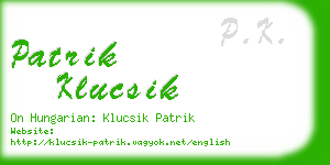 patrik klucsik business card